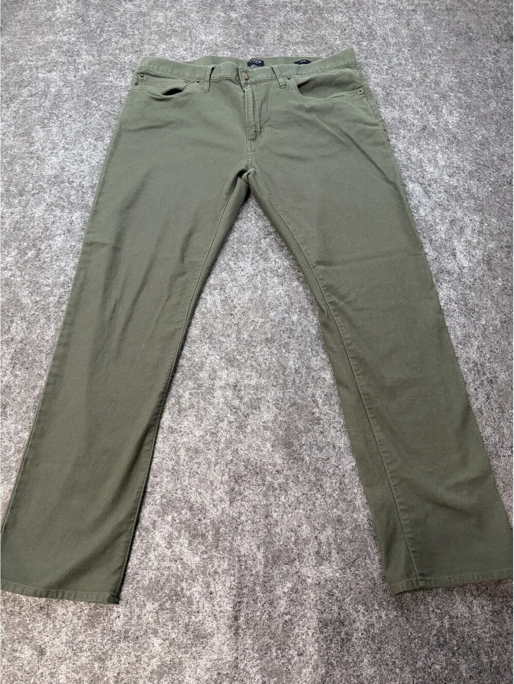 J.Crew Flex Slim 5 Pocket Pants Mens 36x30 Olive Green Stretch Casual Chinos